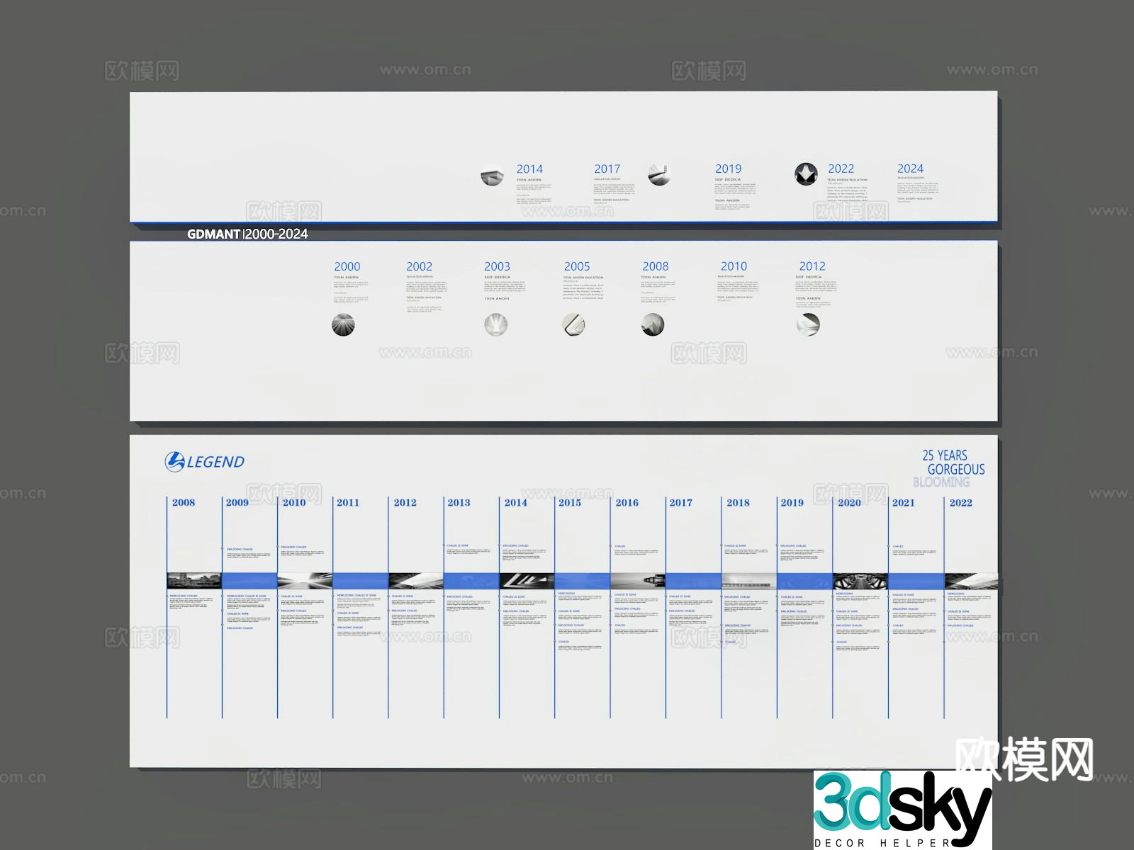 Corporate culture wall 3D model