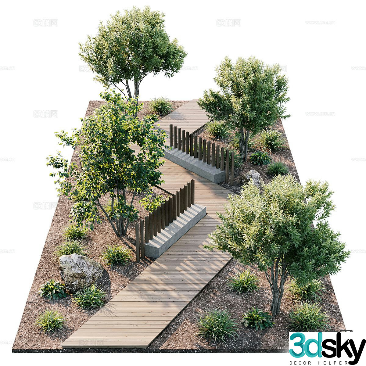 Landscape garden sketch 3d model