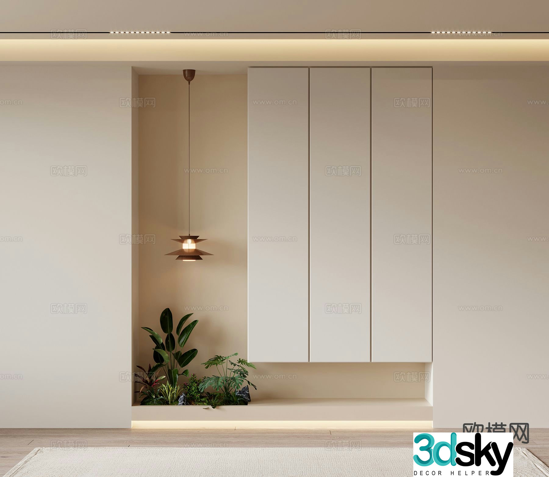 Modern entry shoe cabinet entrance shoe cabinet 3D model