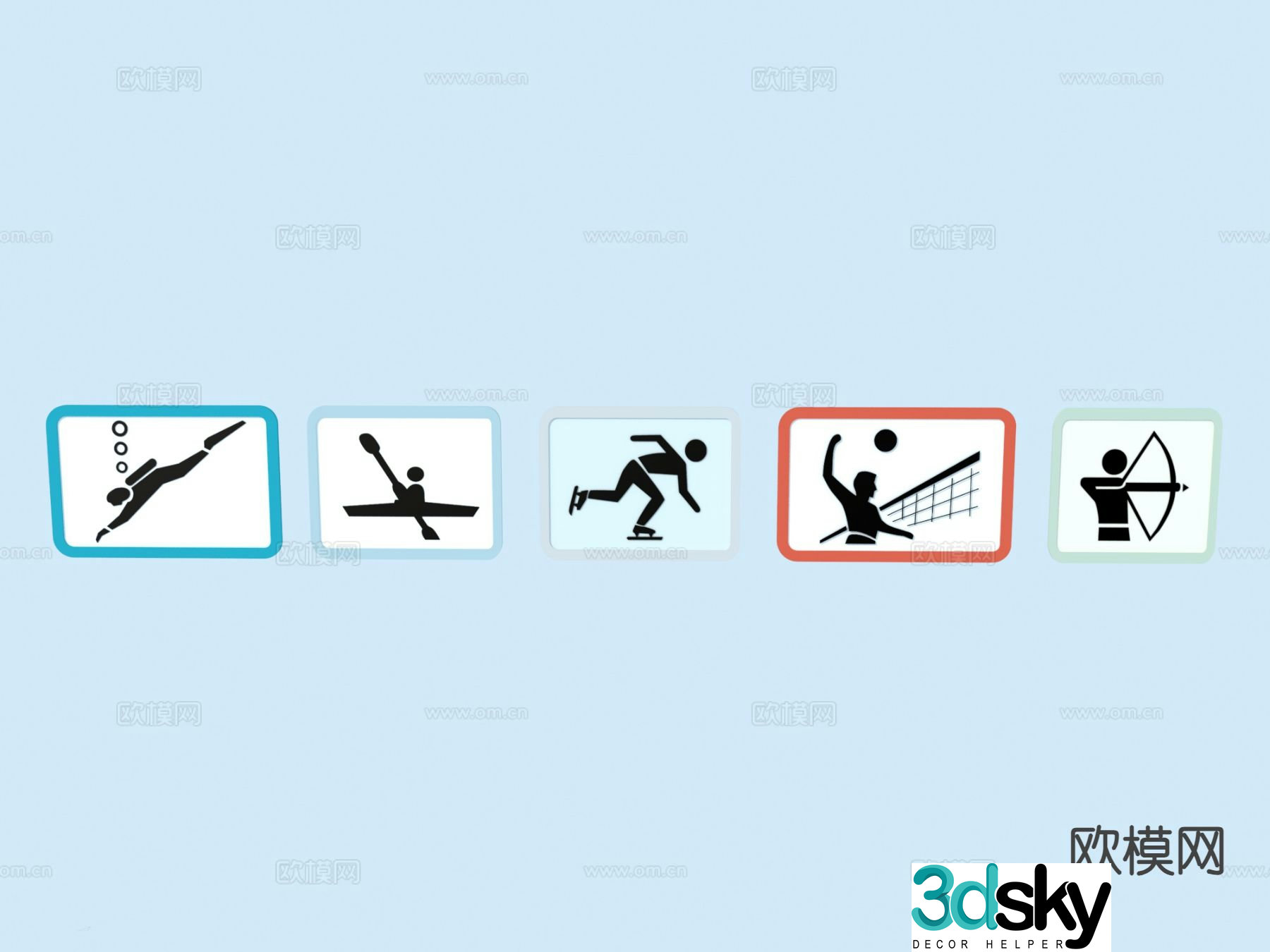 Sports signage 3D model of sports signage
