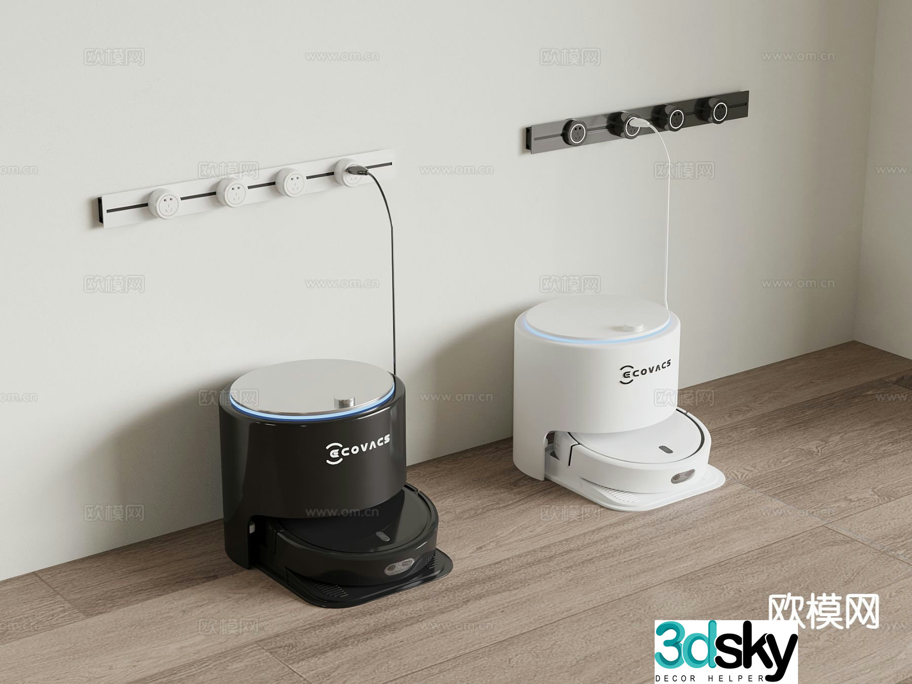 Modern sweeping robot 3d model