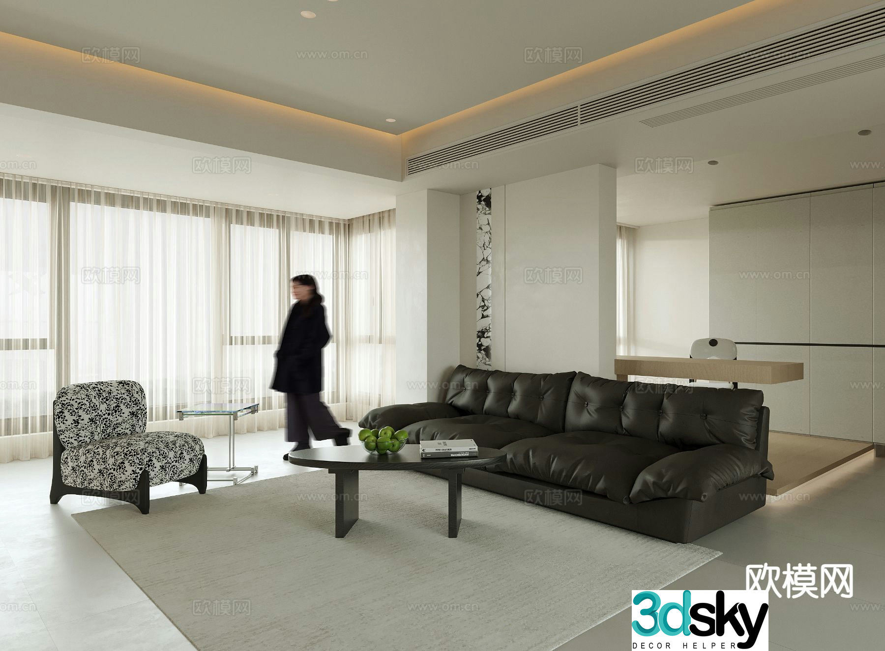 Minimalist living room 3d model
