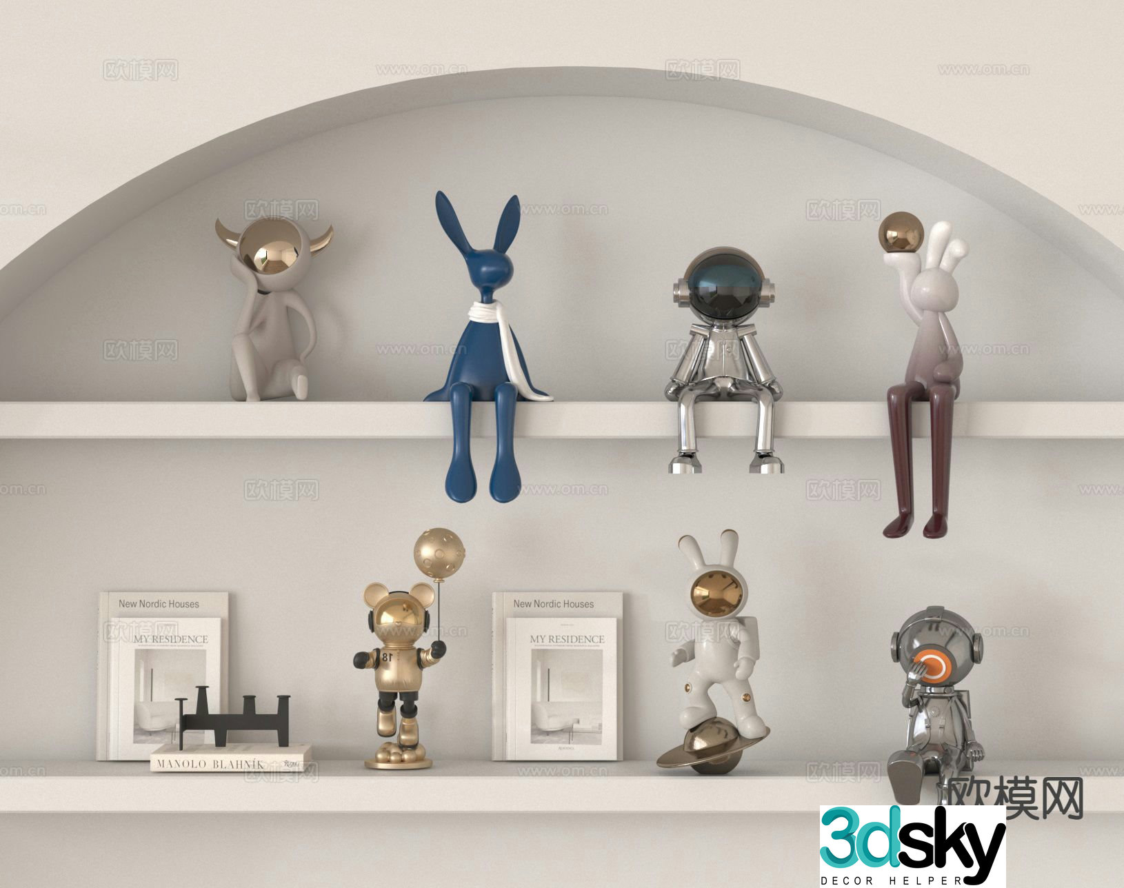 Cartoon Sculpture Doll Doll Ornament Rabbit Sculpture 3D Model