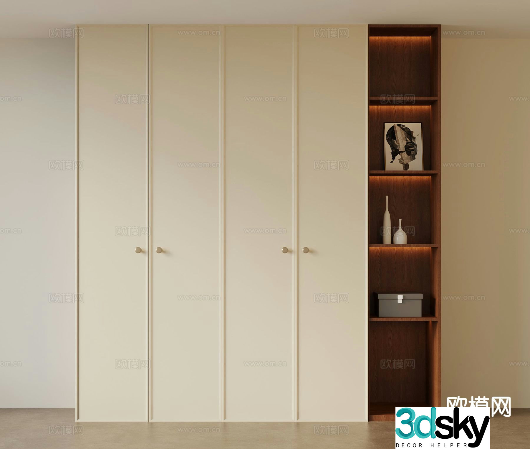 Medieval style wardrobe wardrobe 3d model