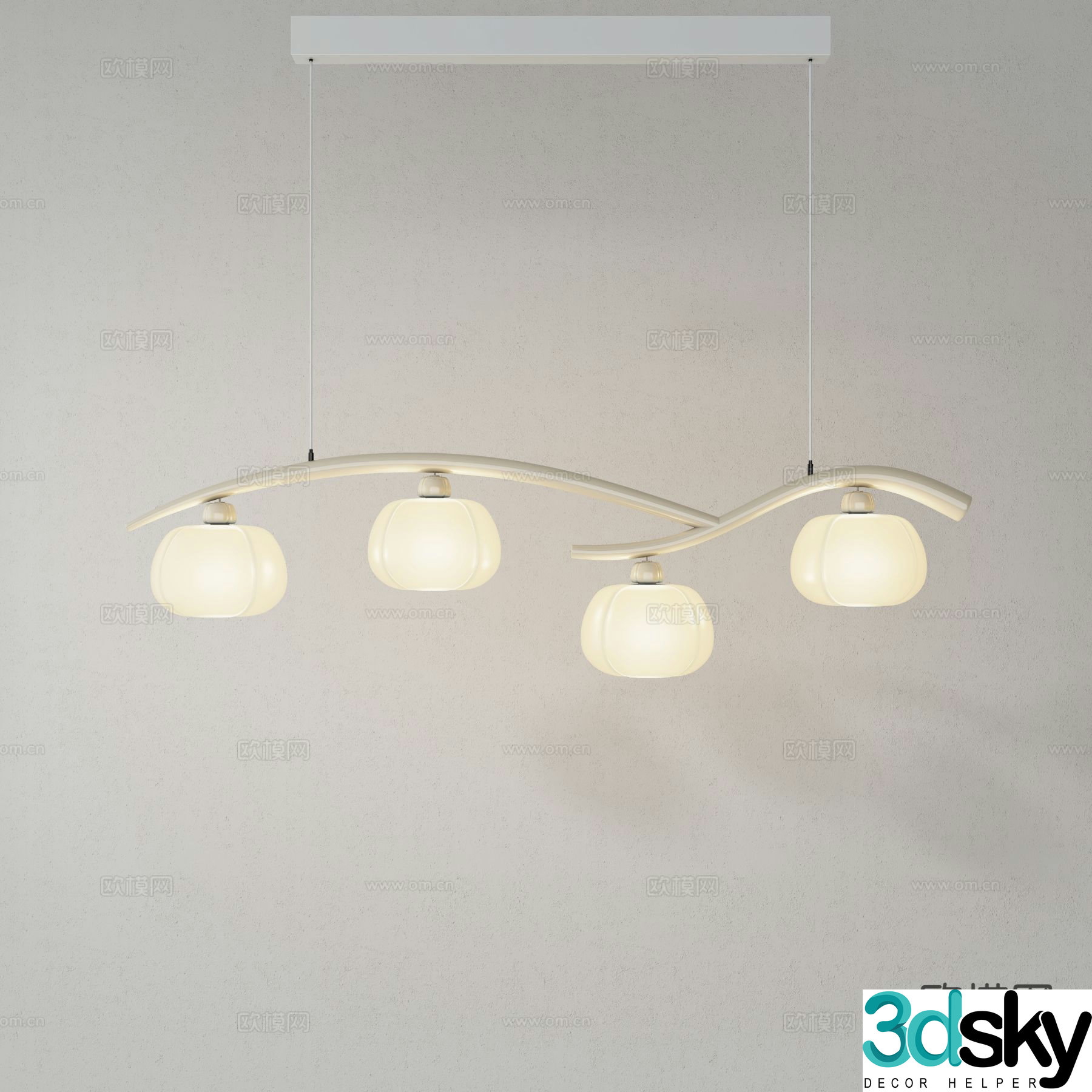 Modern creative small chandelier 3d model