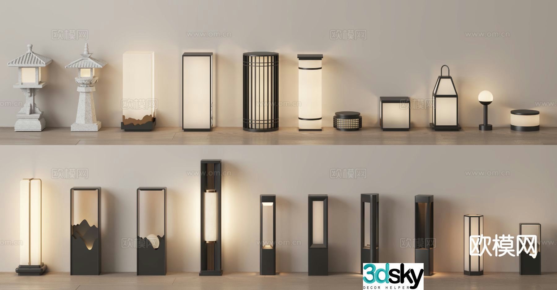 Chinese outdoor lamp garden lamp column lamp 3d model