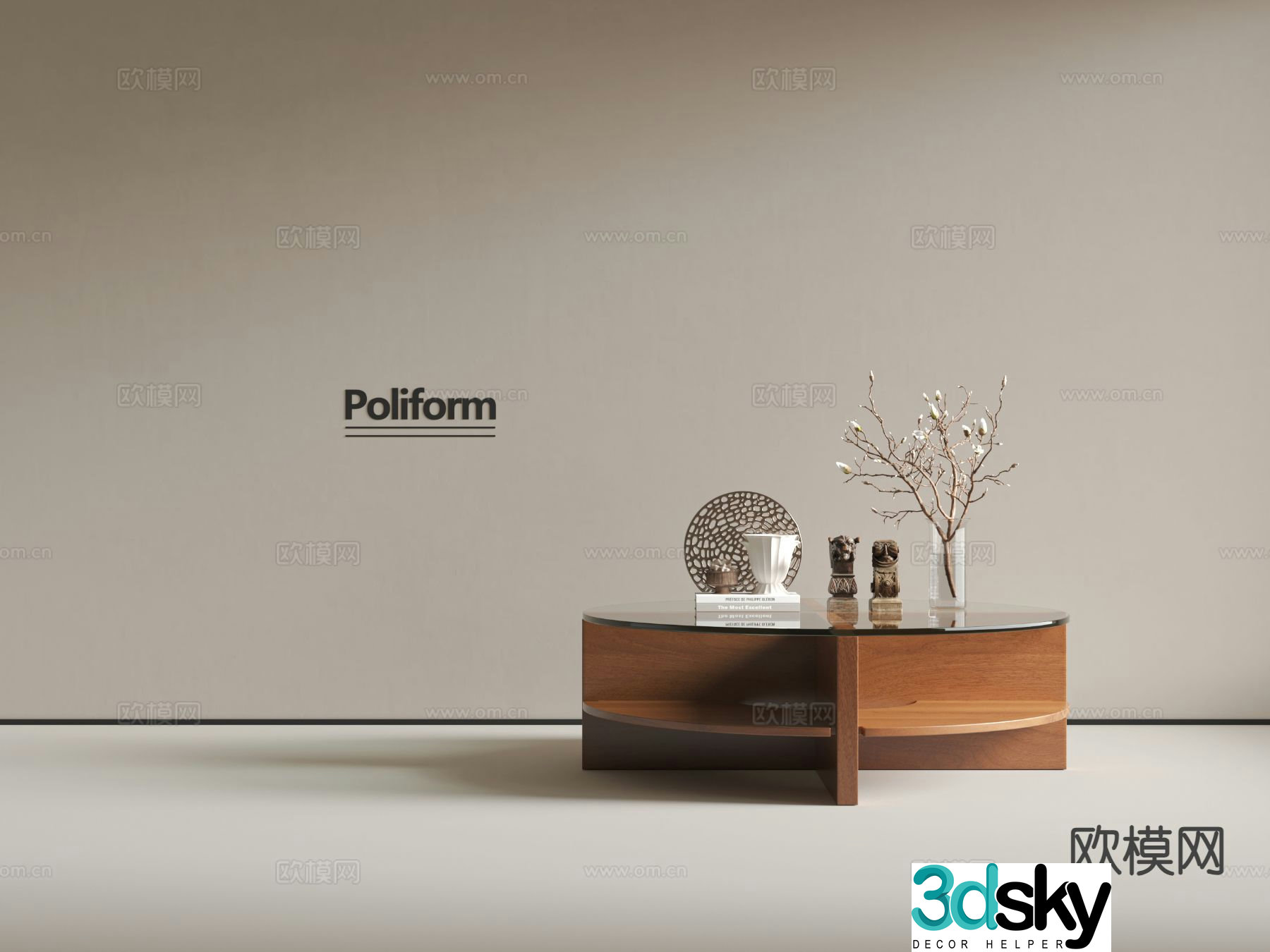 Medieval style coffee table 3D model