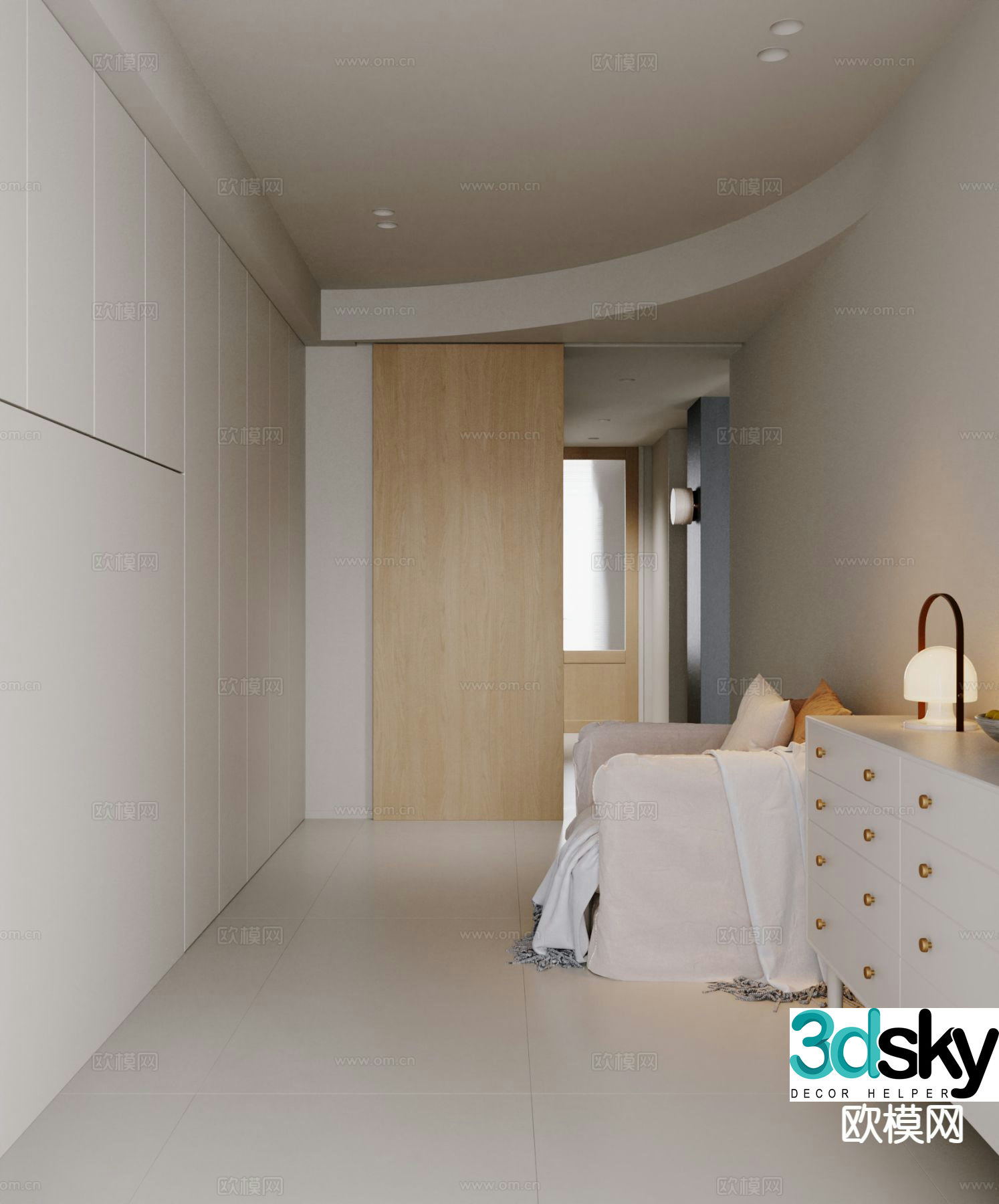 Modern lounge multifunctional room 3d model
