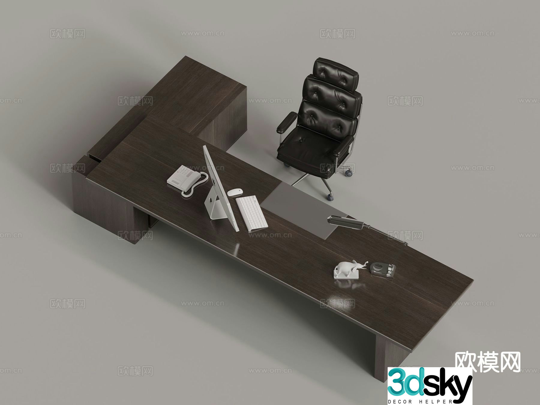 Modern boss desk desk desk 3d model