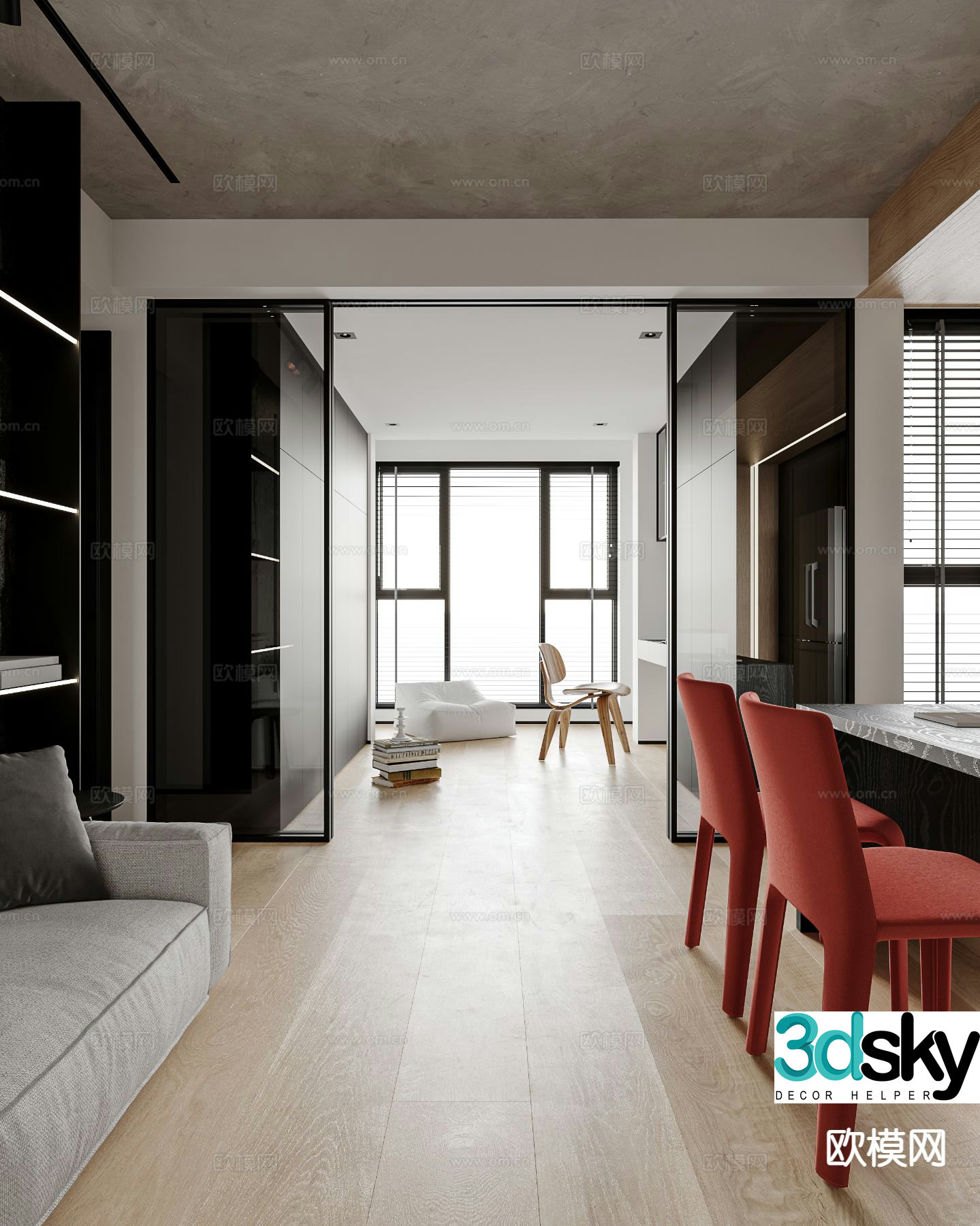 Modern guest restaurant 3d model