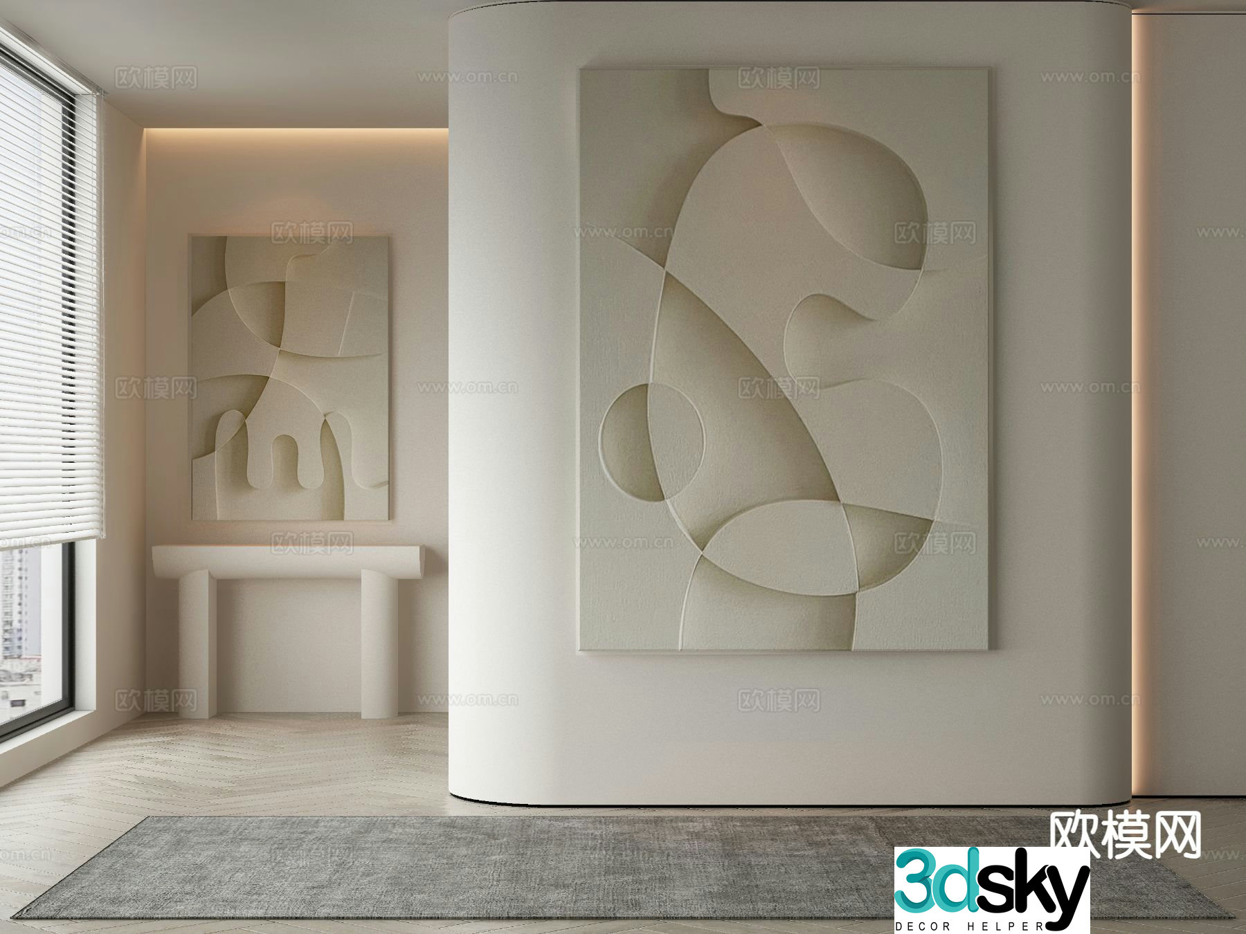 Modern decorative painting three-dimensional painting 3D model