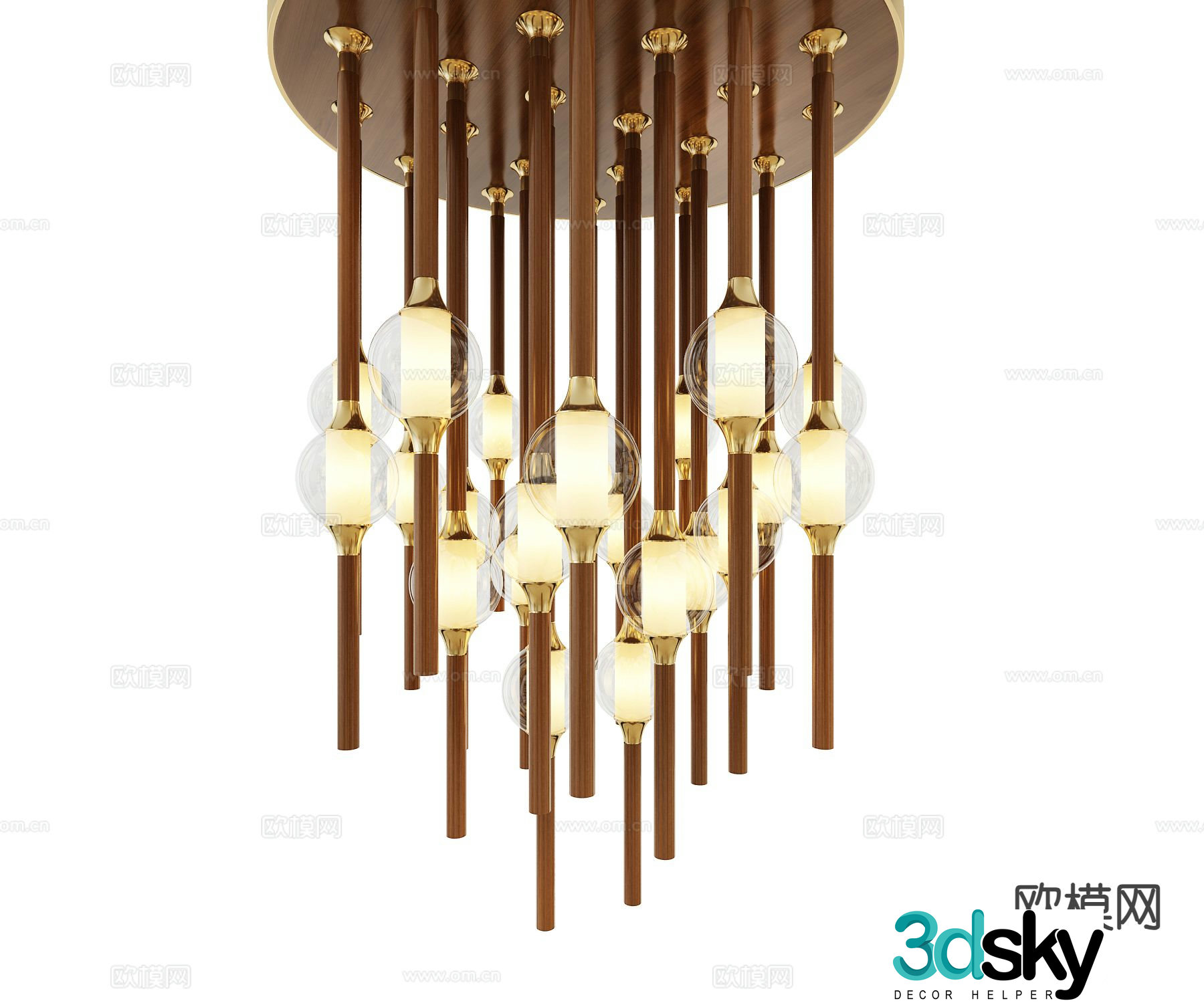 Light luxury suction cup lamp glass decorative lamp 3d model
