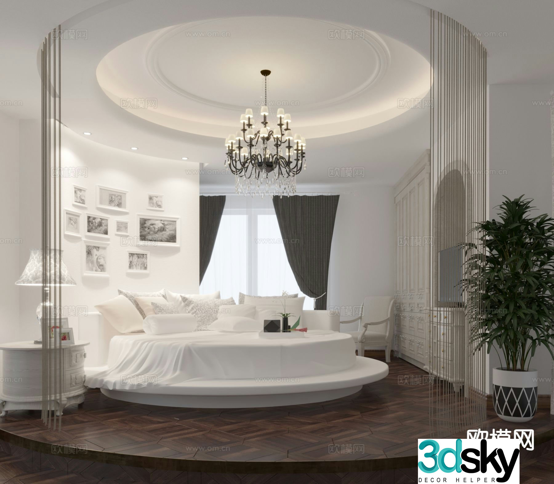 European style bedroom master bedroom 3d model