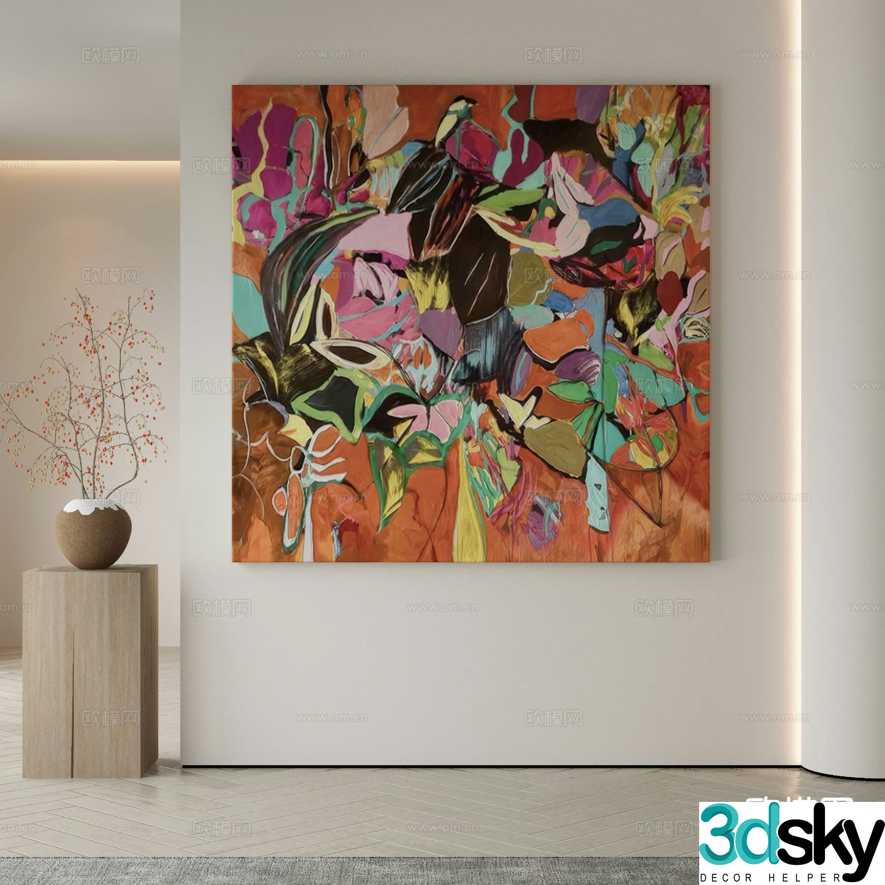Modern art painting decorative painting 3d model