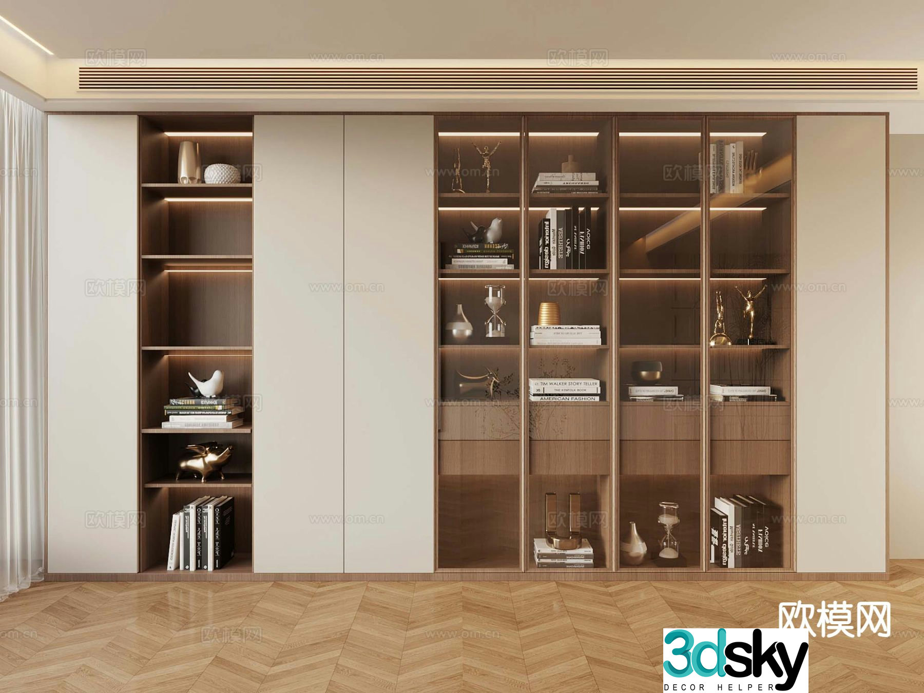 Modern bookcase 3d model