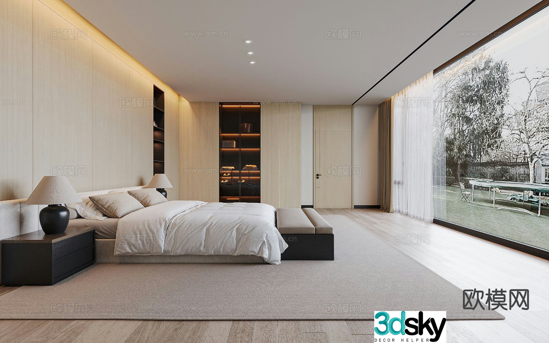Modern bedroom master bedroom 3d model