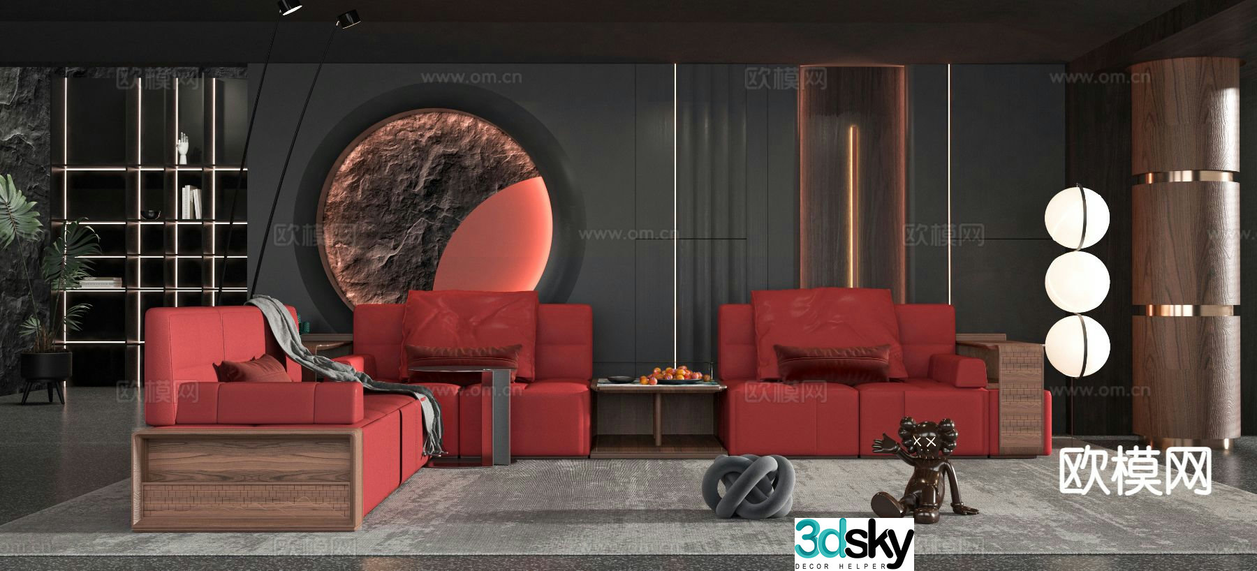 Italian sofa modular sofa 3d model
