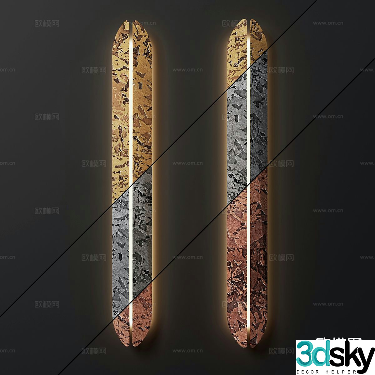 Light luxury wall lamp 3D model