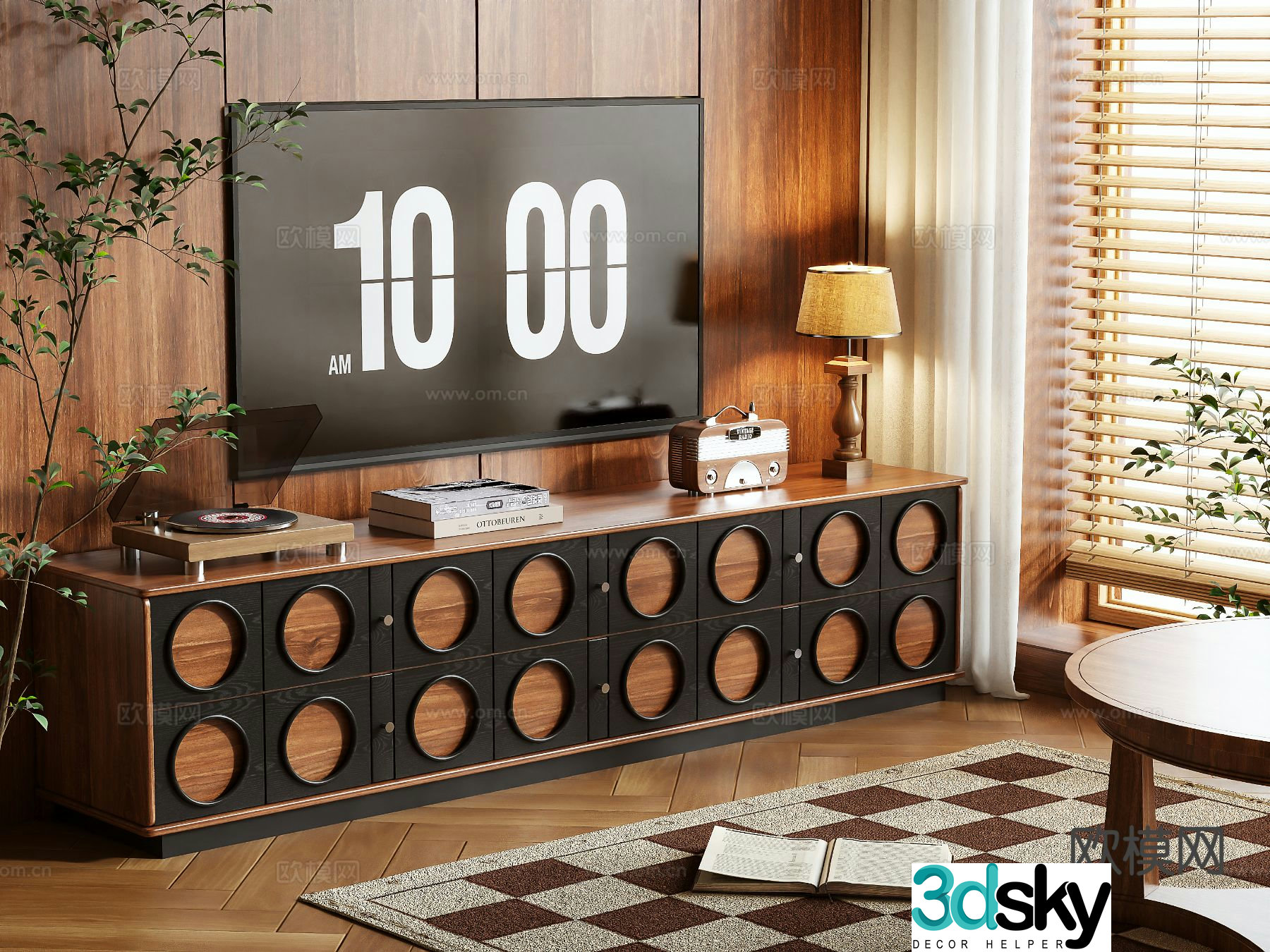Medieval style TV cabinet 3D model