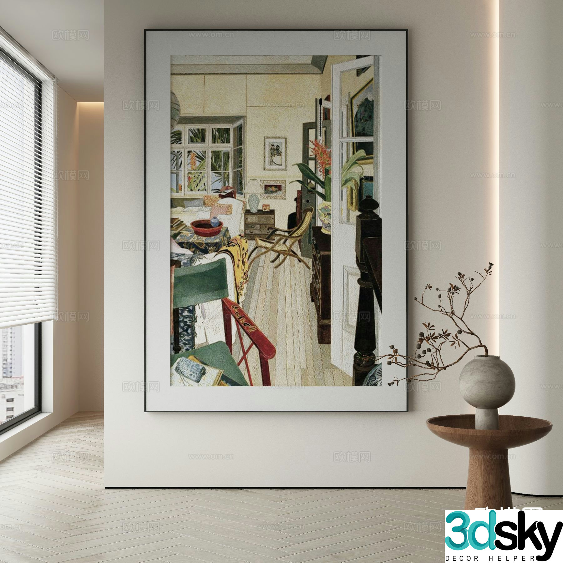 Modern art painting decorative painting 3d model