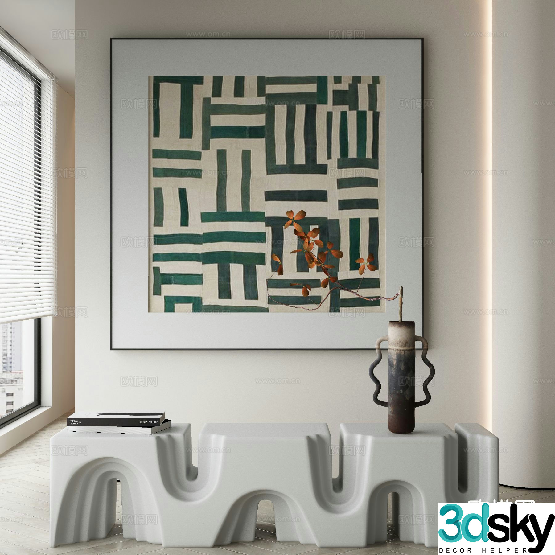Modern art painting decorative painting 3d model