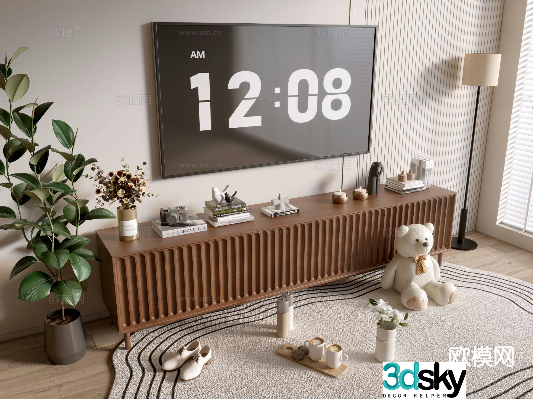 Medieval style TV cabinet 3D model