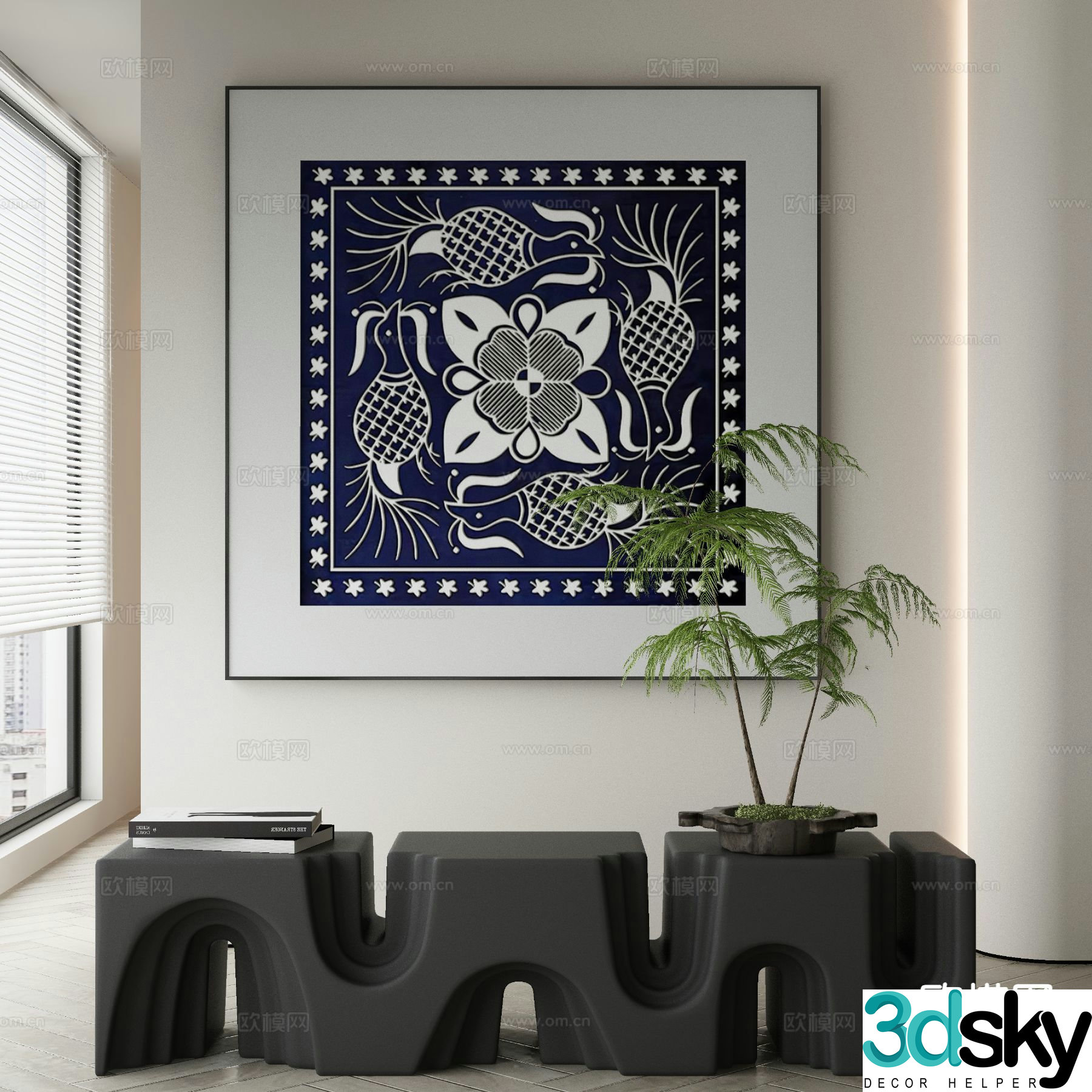 Modern art painting decorative painting 3d model