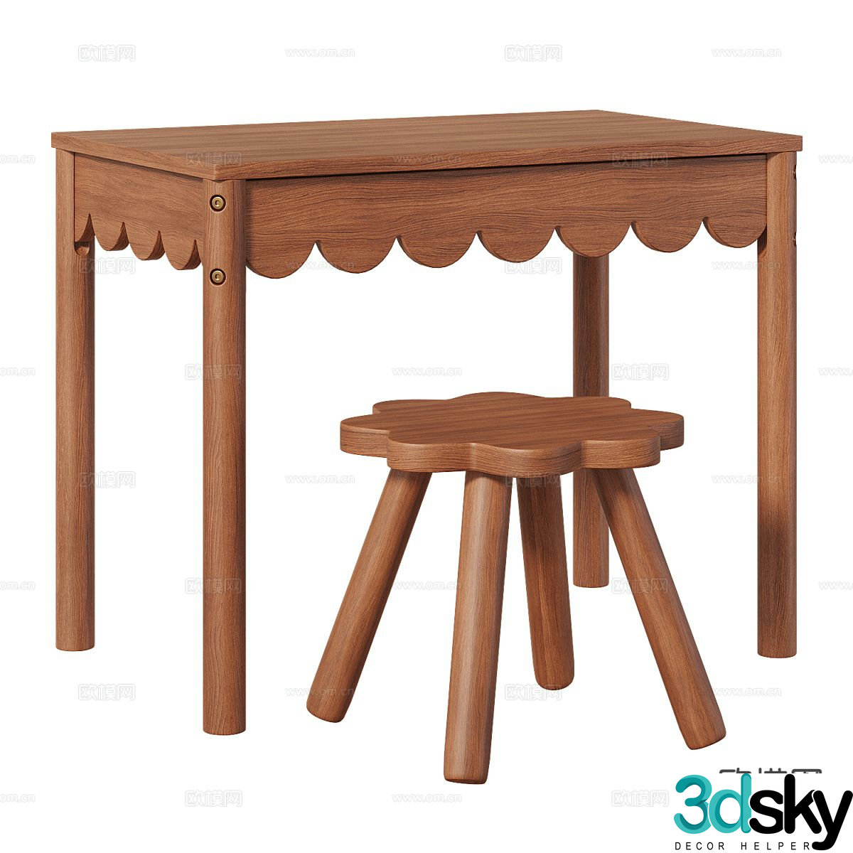 Medieval style desk 3d model