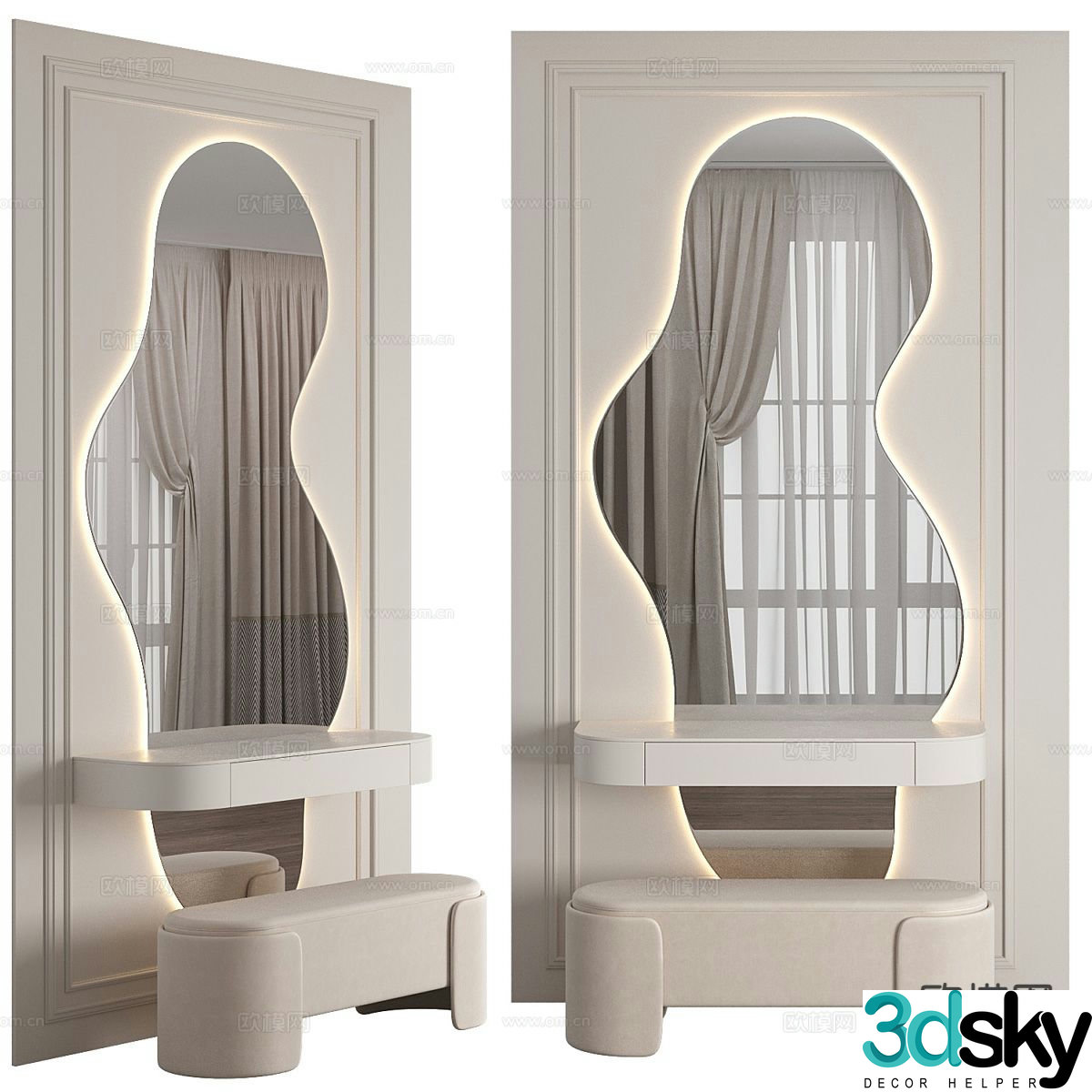 Modern dressing table 3d model