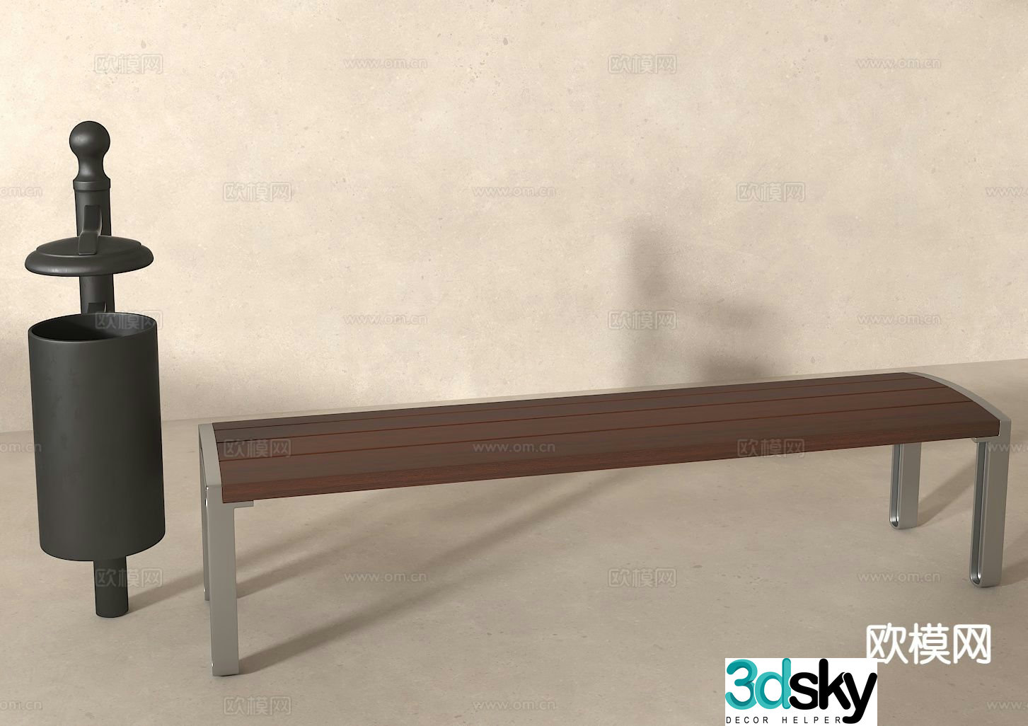 Park chair bench public chair bench 3d model