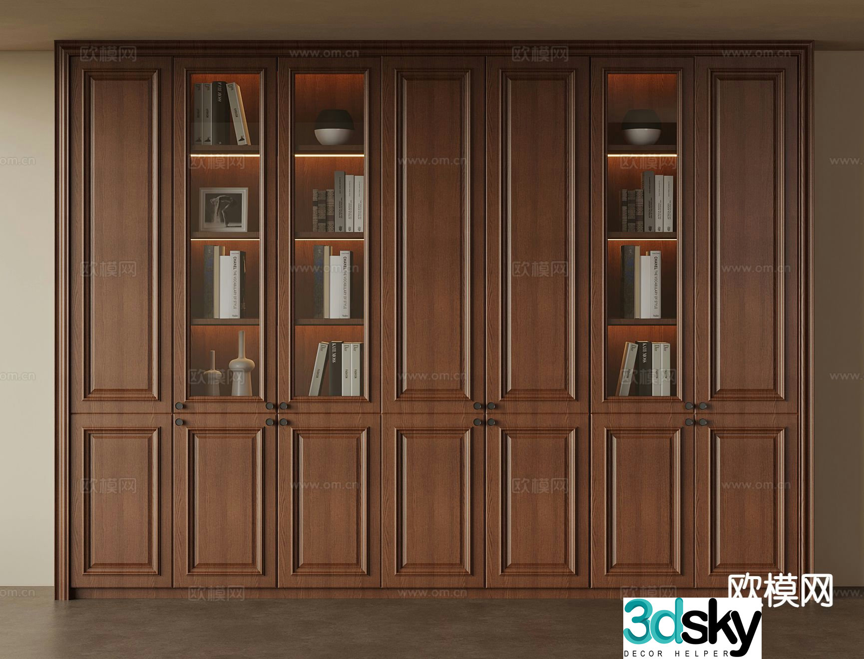 Medieval style bookcase 3D model