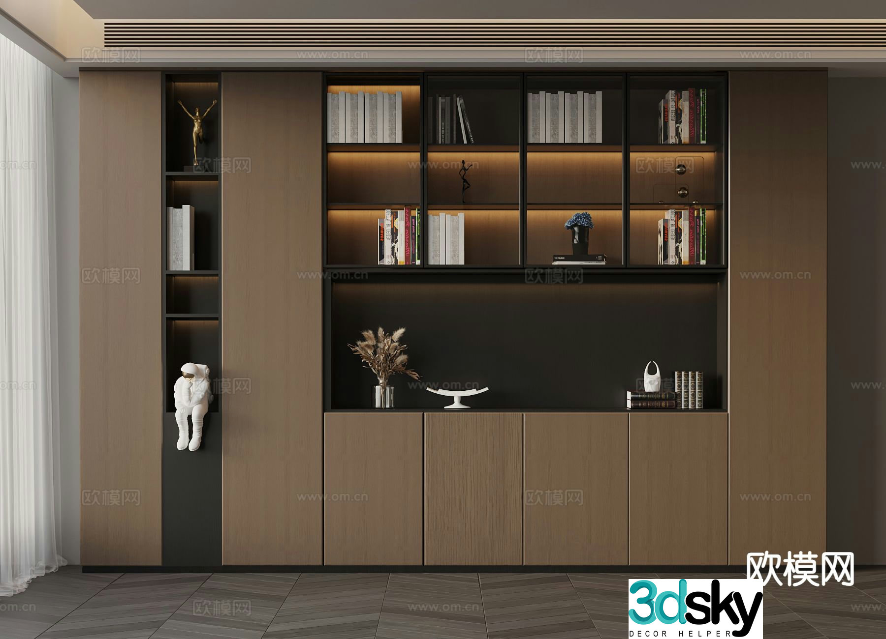 Italian bookcase 3d model