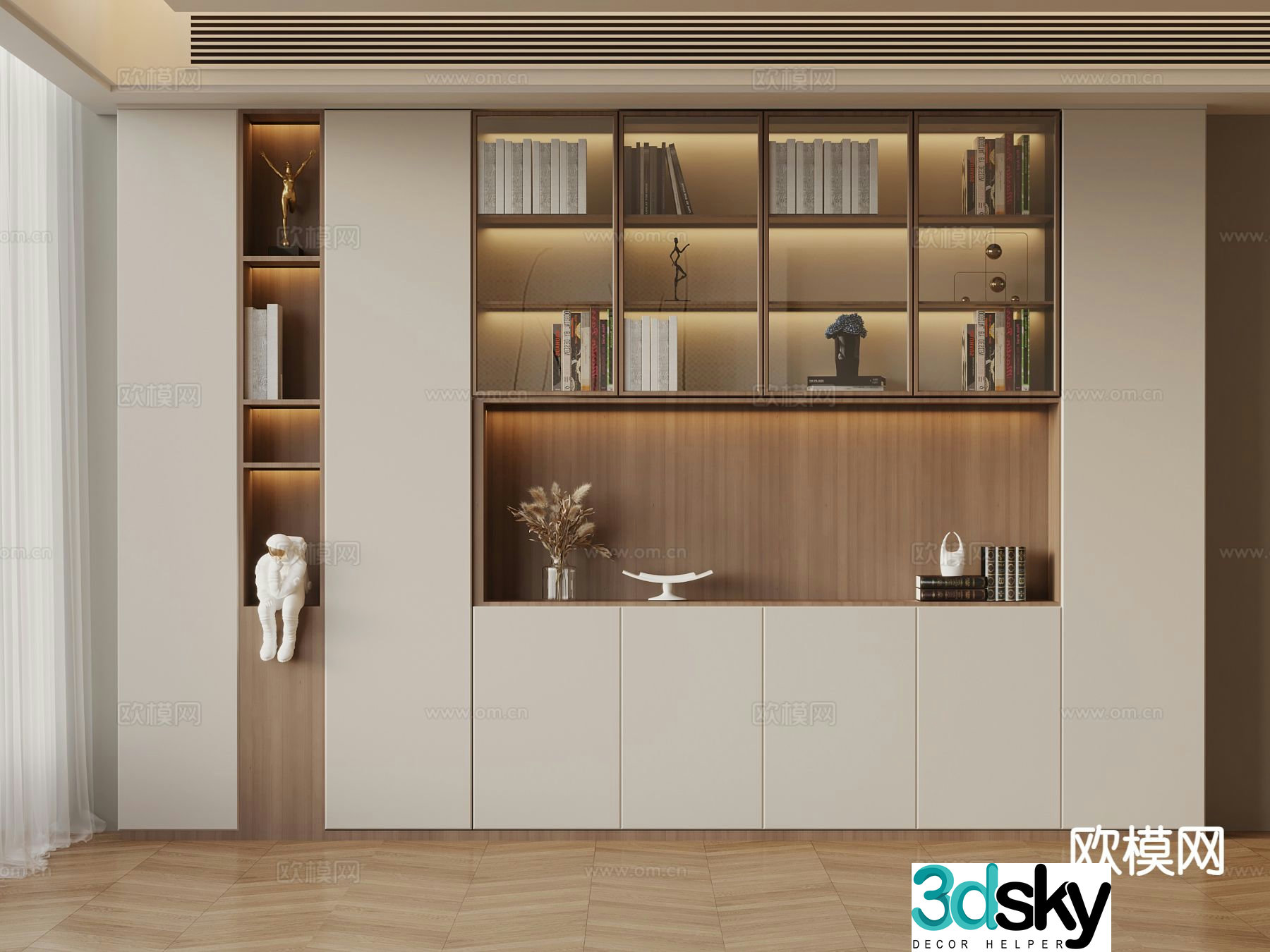 Modern bookcase 3d model
