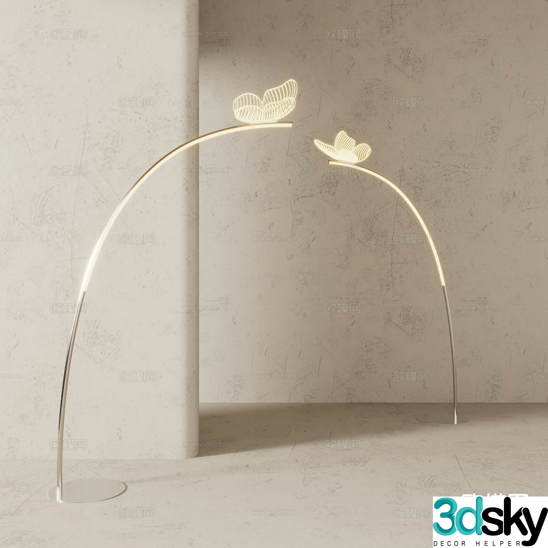 Modern floor lamp butterfly floor lamp 3d model