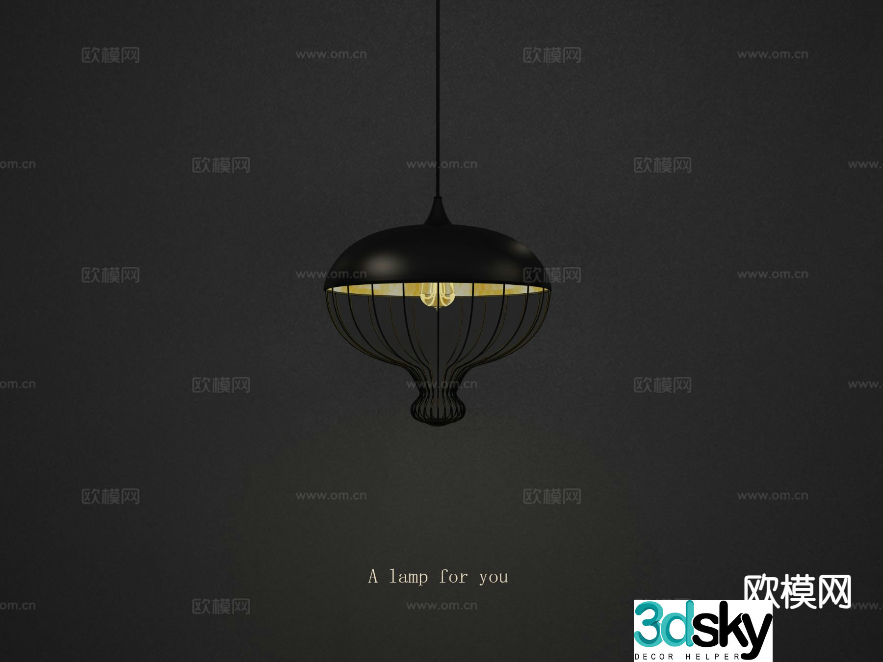 Industrial style chandelier 3d model
