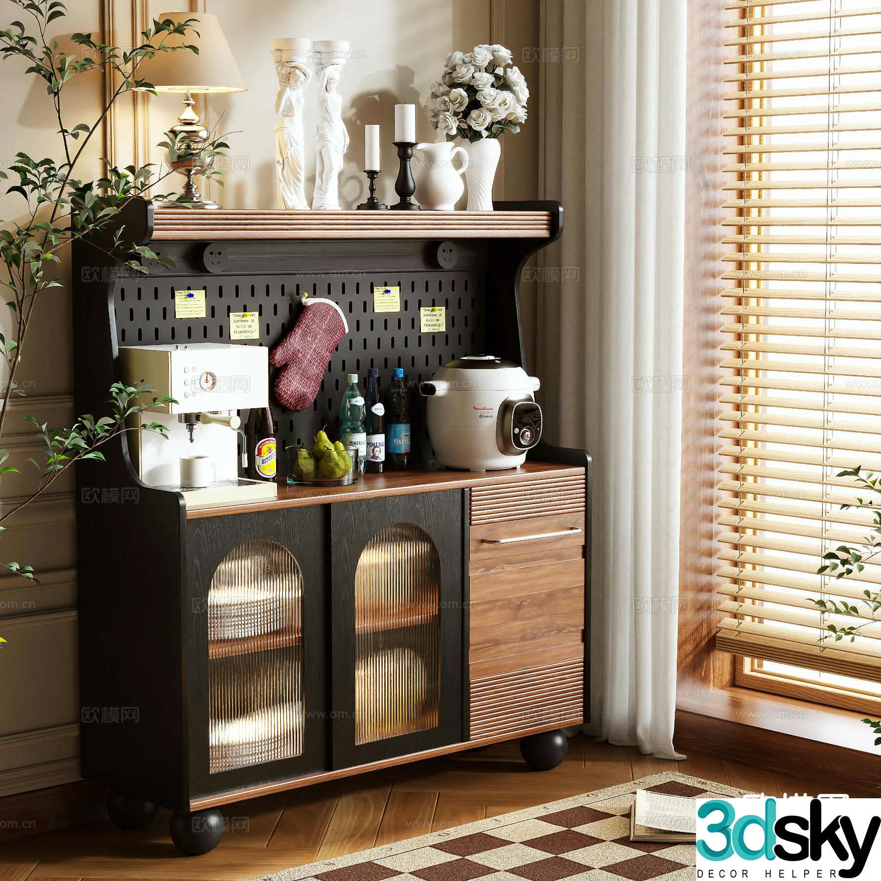 Medieval style sideboard 3d model