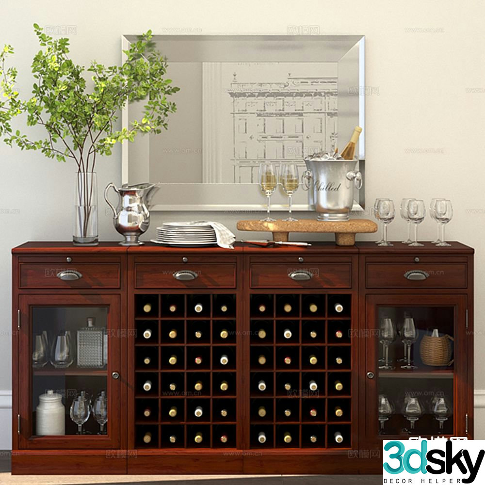 American sideboard 3d model