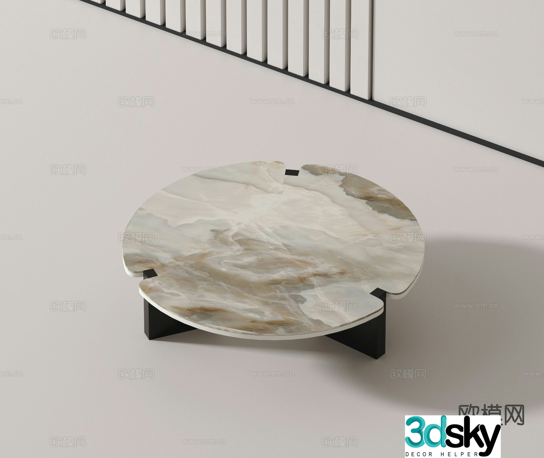 Modern marble coffee table 3d model