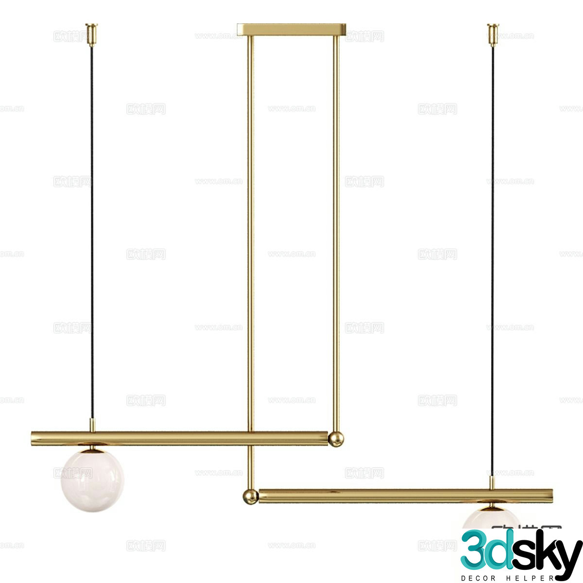 Light luxury small chandelier 3D model
