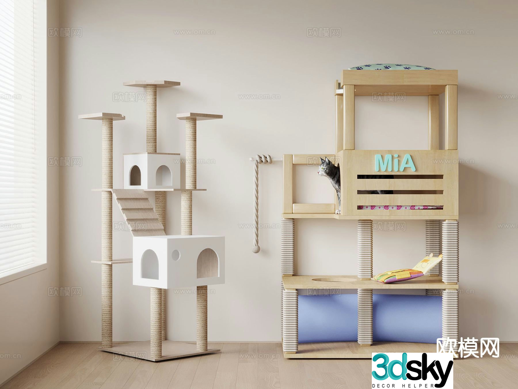 Modern cat climbing frame 3d model