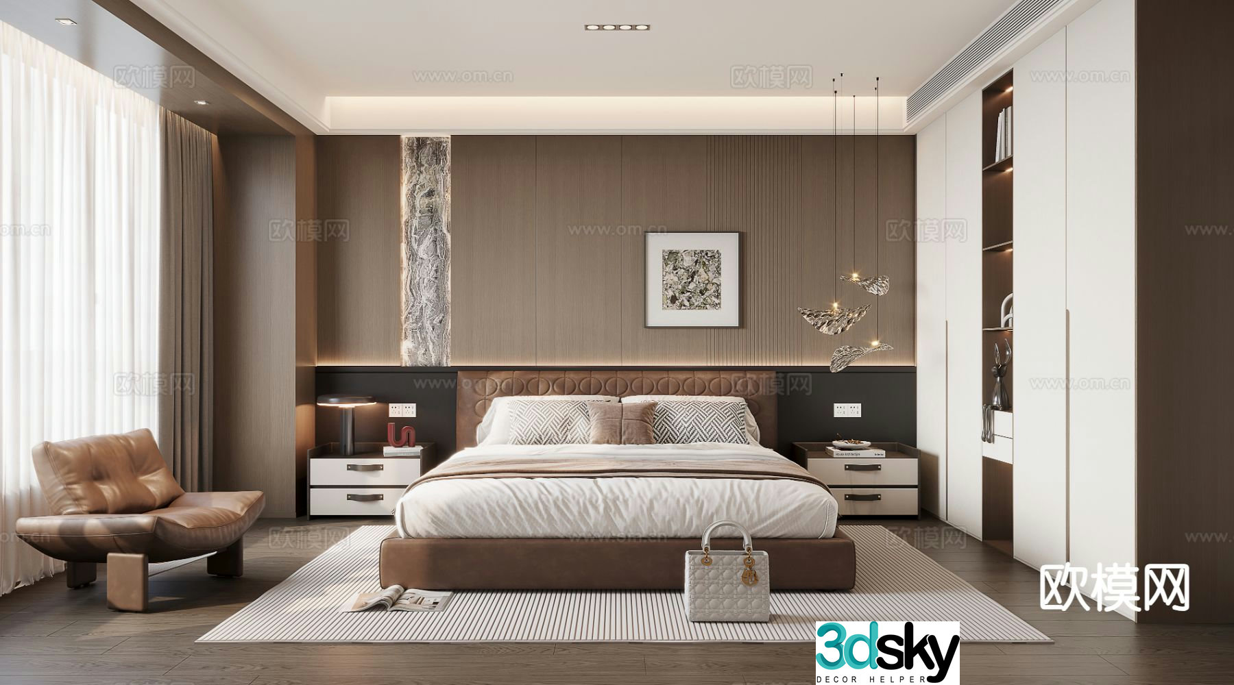 Italian style bedroom master bedroom 3d model