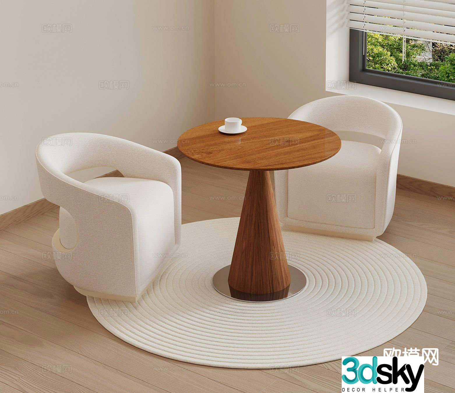 Modern leisure tables and chairs Negotiation tables and chairs 3d model