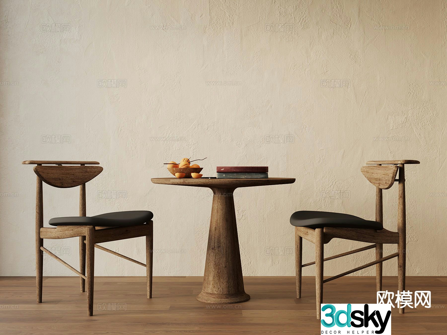 Wabi Sabi Leisure Table and Chair Negotiation Table and Chair 3D Model