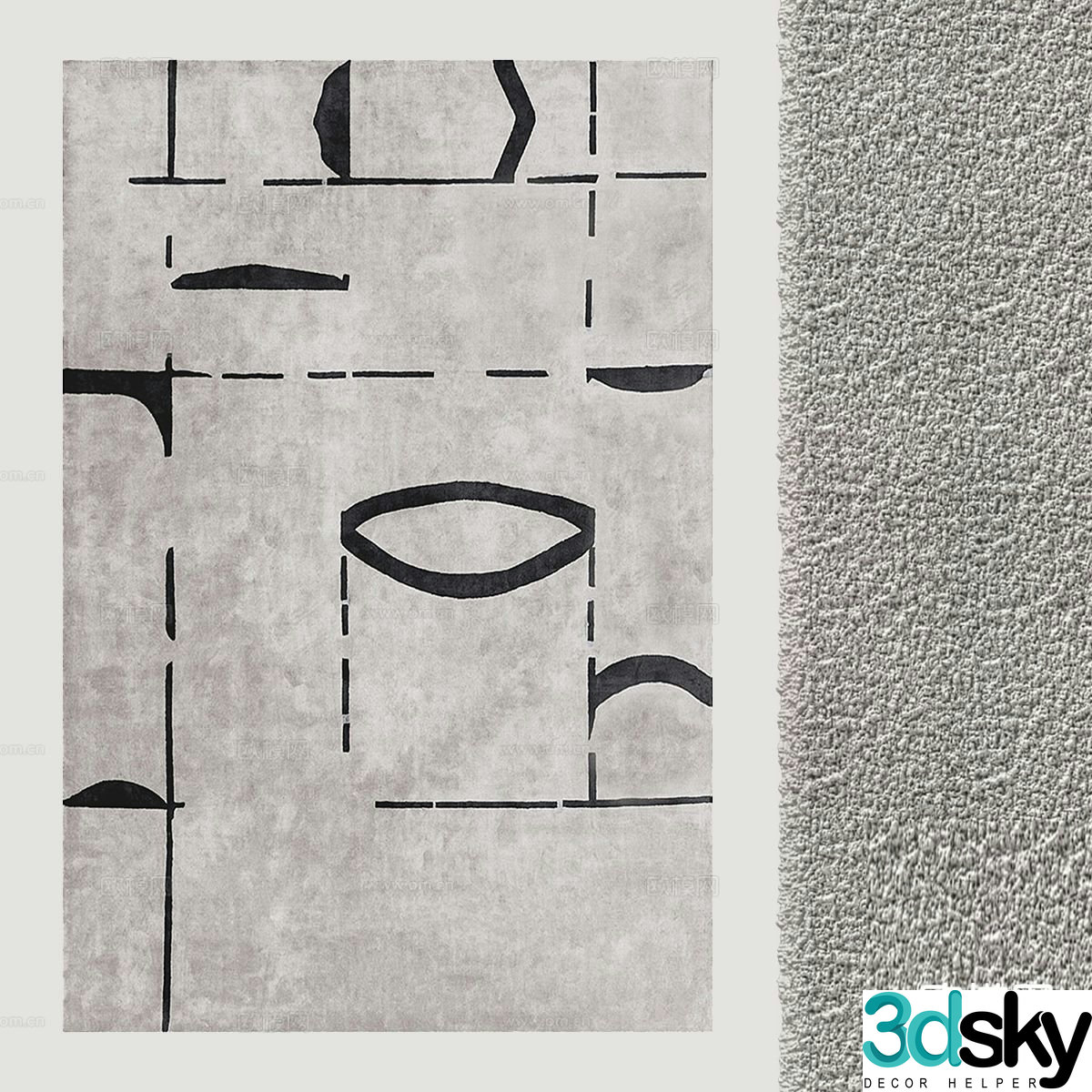 Carpet square rug 3d model