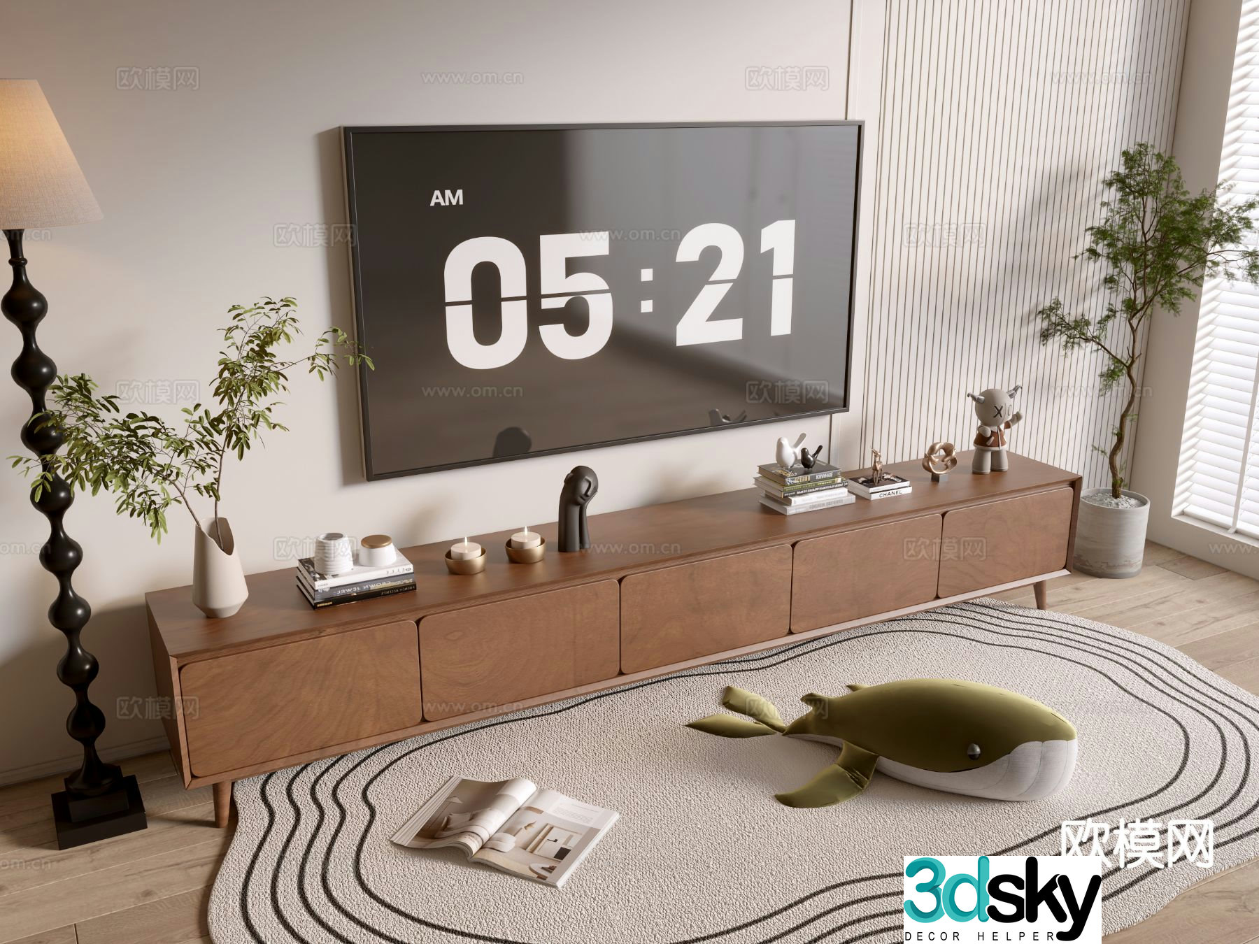 Medieval style TV cabinet 3D model