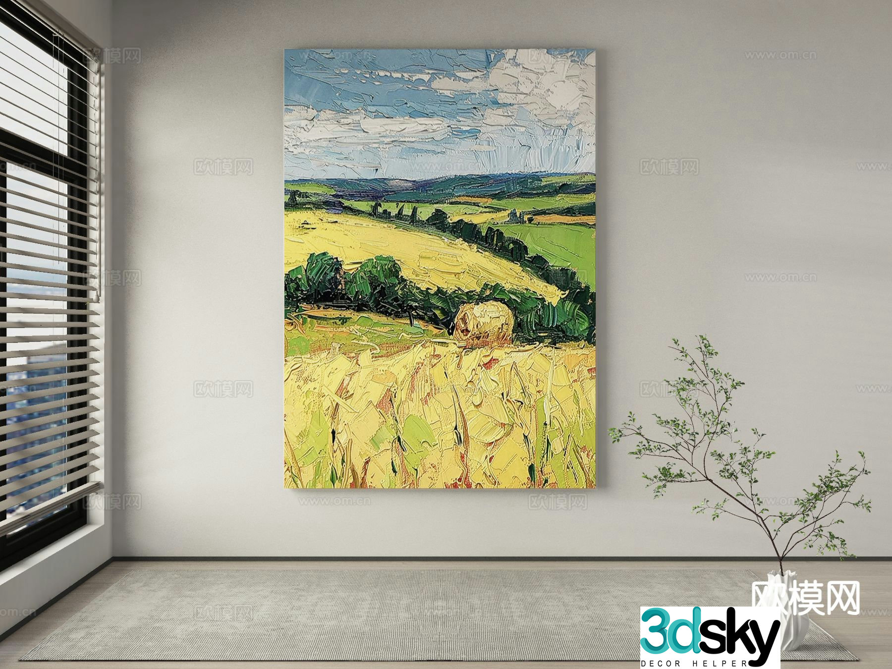 Modern art painting decorative painting 3d model