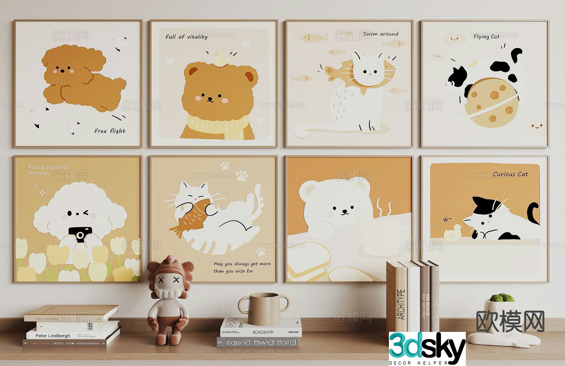 Modern children’s hanging painting cartoon hanging painting 3d model