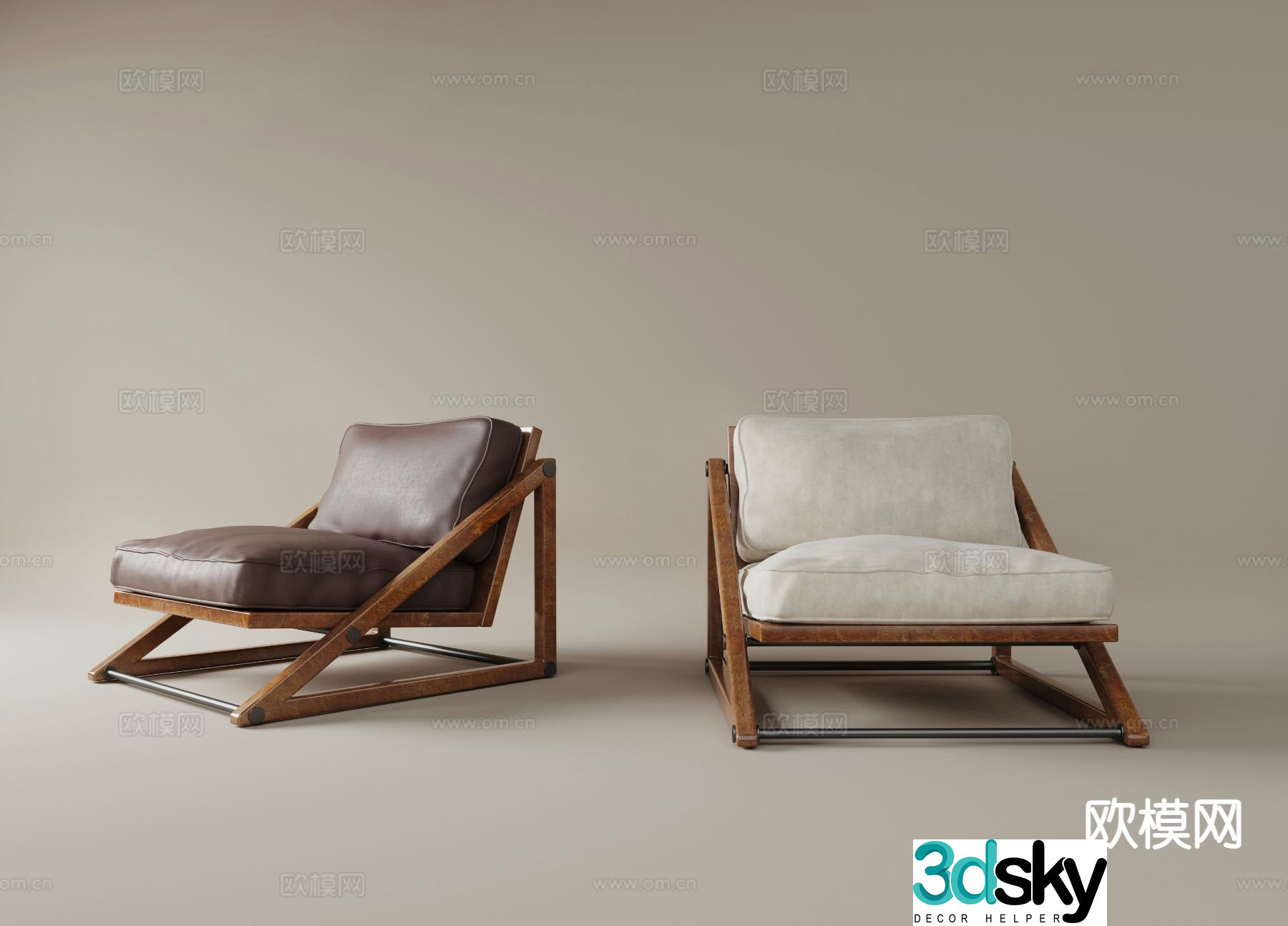 Medieval style leisure chair sofa chair 3d model