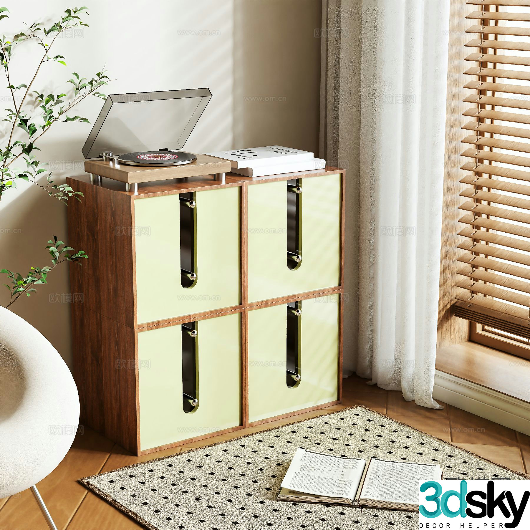 Medieval style chest of drawers 3D model