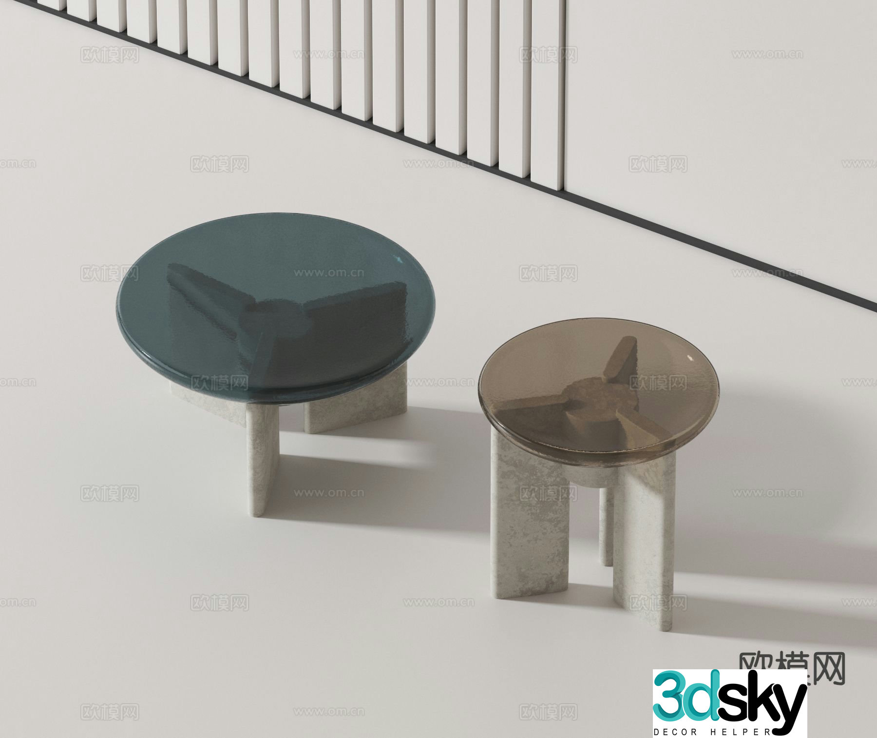 Modern glass coffee table 3d model